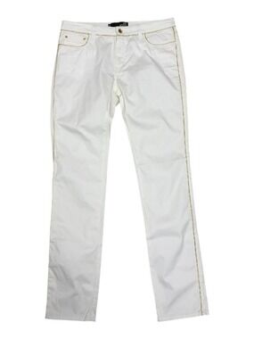 LOVE MOSCHINO White Denim Jeans Luxury Designer Straight Lightweight Pants Large